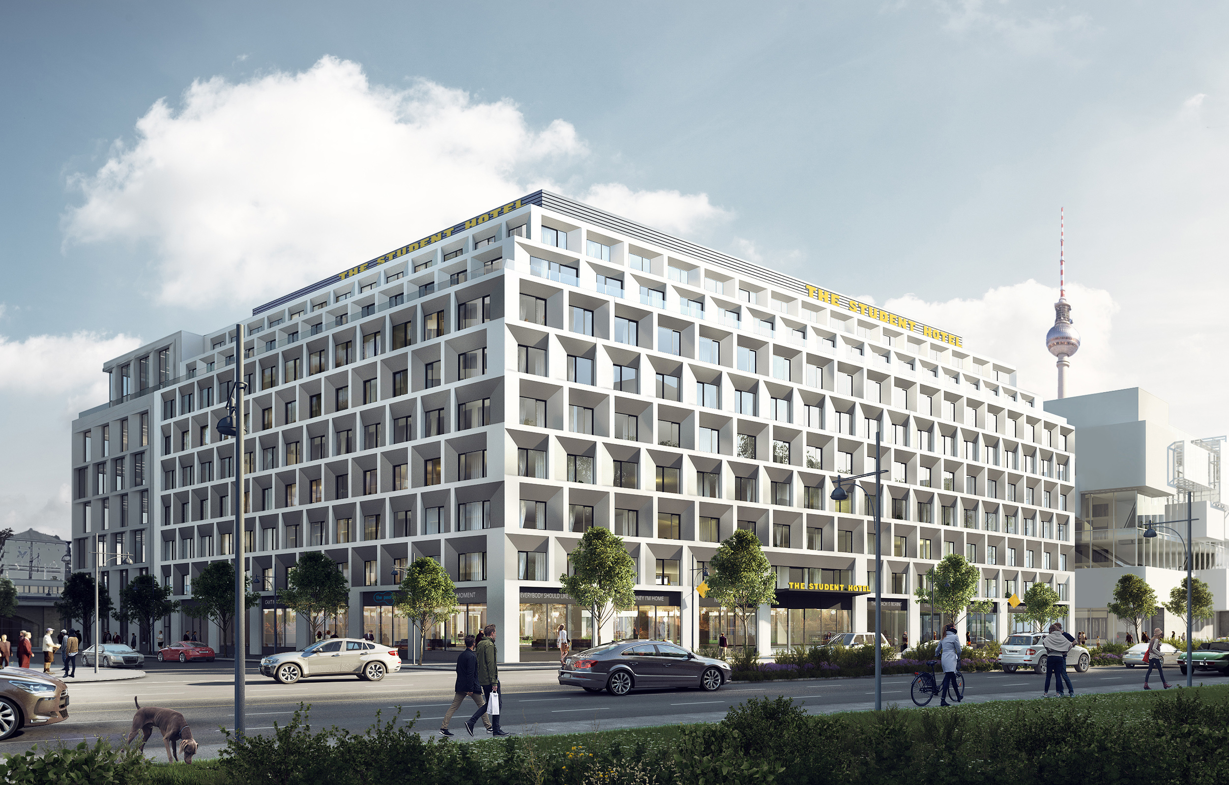 Illustration vom ZÜBLIN Hotel Alexander-Quartier. 