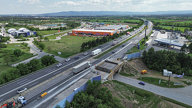 Foto von der Sanierung der Südautobahn in Österreich