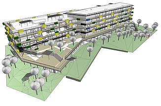 Bild des Architekturmodells vom Bildungscampus Landgutgasse