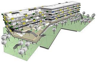 Bild des Architekturmodells vom Bildungscampus Landgutgasse