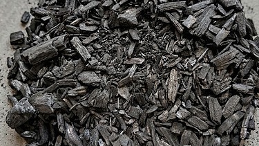 black pieces of coal
