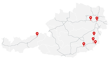 Karte von Autobahnsanierungs-Projekten STRABAG