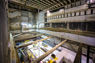 Foto vom tiefsten Punkt der Baustelle im Innenraum