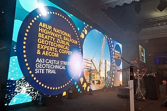 Foto von der Bühne der Ground Engineering Award in London.  