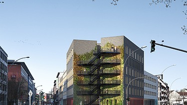 Visualisierung vom Hamburger Dom, es befindet sich direkt an der Straße. 