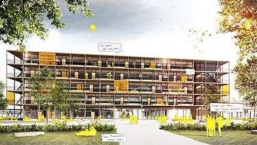 Visualisierung vom neuen Martin-Behaim-Gymnasium