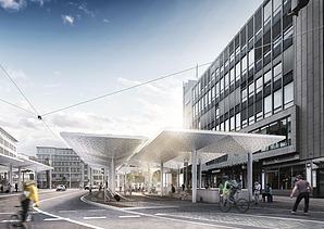Visualisierung des neuen Jahnplatzes in Bielefeld