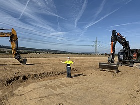 Photo of the excavator deployment for the German energy transition.