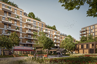 Im 23. Bezirk entsteht im Auftrag der BWSG das Projekt „Im Terrassengarten“ als Teil einer umfassenden Quartiersentwicklung in der Meischlgasse. 