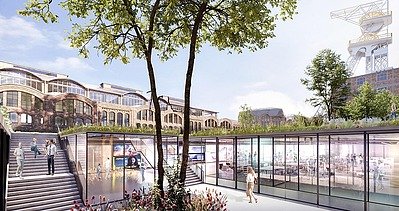 Visualisierung des stillgelegten Kohlebergwerks Wieczorek als Technologie-Hub