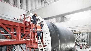 Foto vom Ingenieurbau und ZÜBLIN mit Neubau des Grubenwasserkanals.