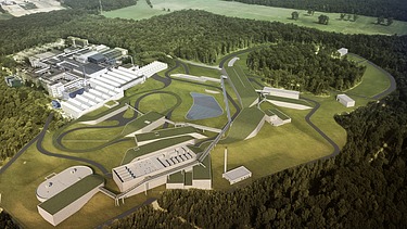 Photo montage of the future FAIR particle accelerator facility