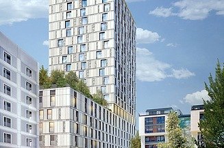 Visualisierung des Turms am Mailänder Platz.