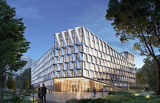 Visualisierung von der ONE PLAZA in Düsseldorf.