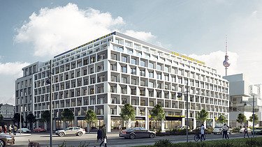 Illustration vom ZÜBLIN Hotel Alexander-Quartier. 
