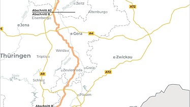 Foto einer Straßenkarte