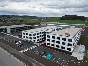 Luftaufnahme des neuen STRABAG Standorts in St. Pölten