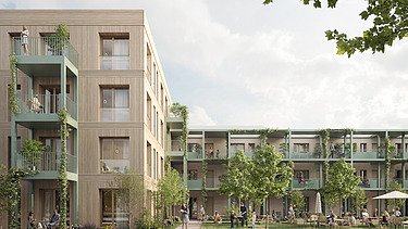 Totalansicht von Wohnungsbau in Kernen.