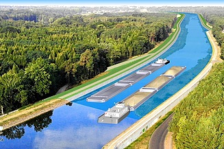 Visualisierung eines Schiffskanals