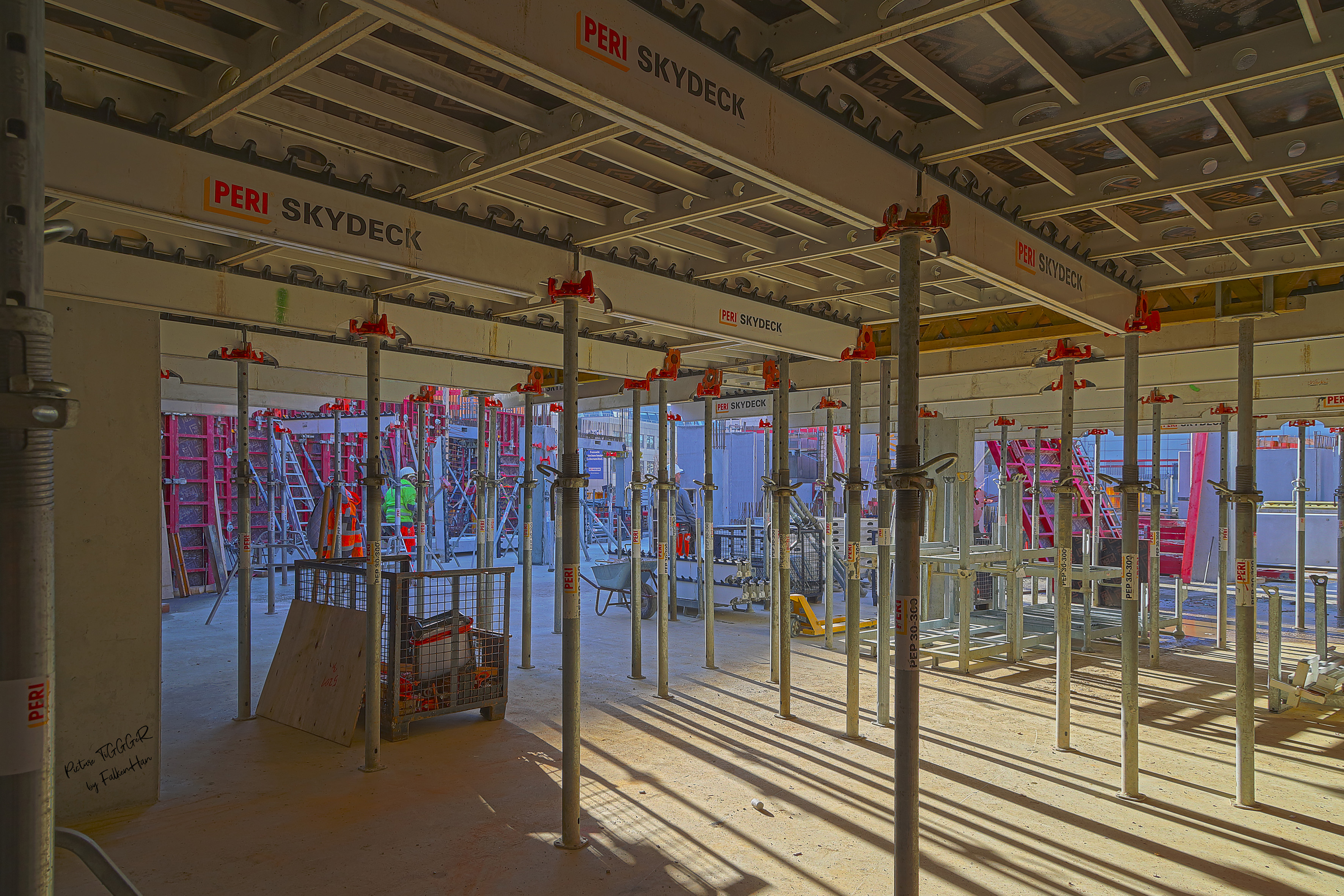 Foto von Trägern eine Ebene halten. 