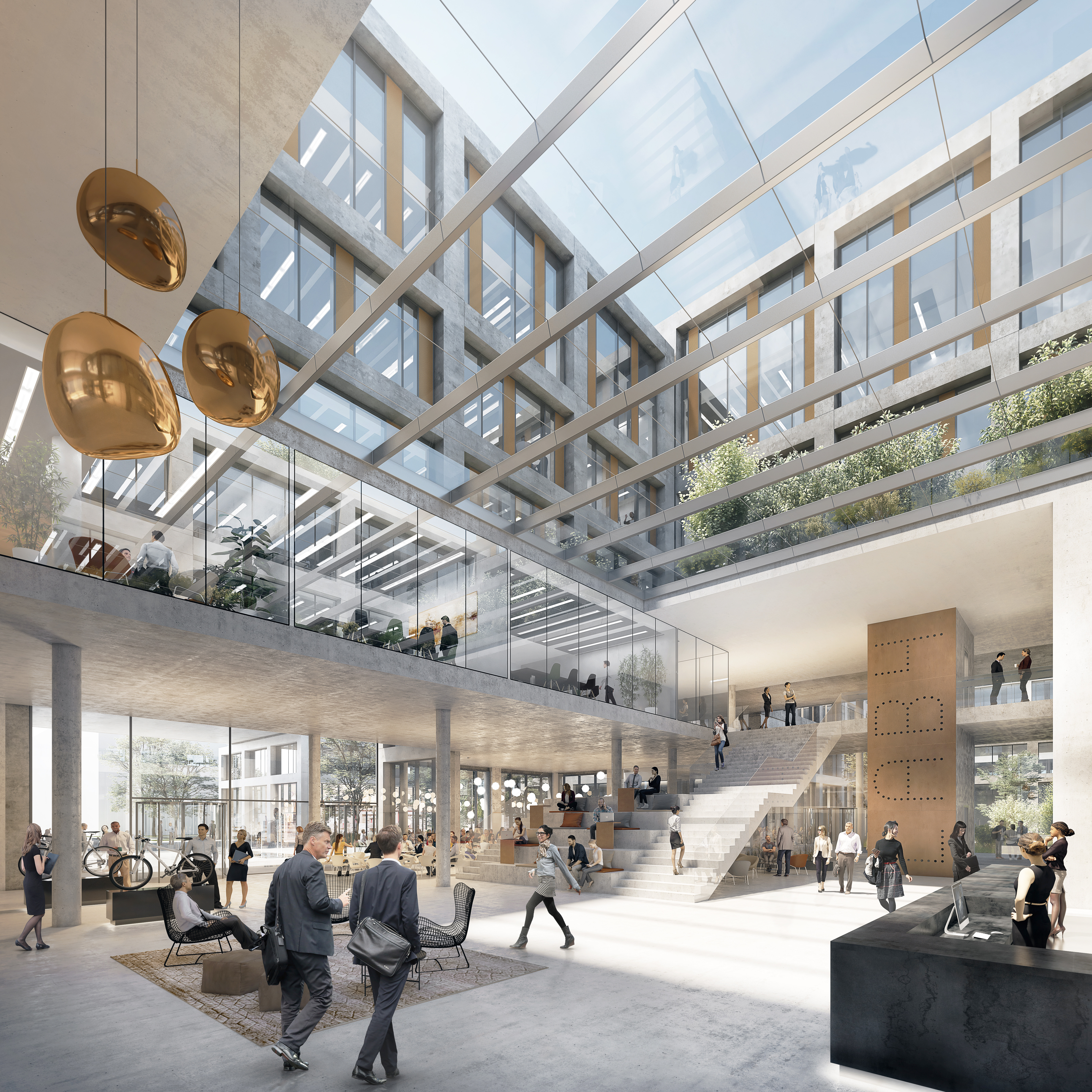 Visualisierung des LabCampus mit Blick von Innen.  