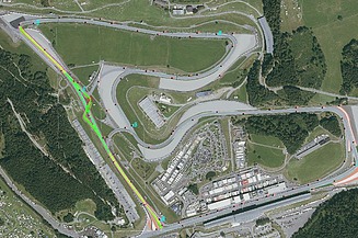 Foto von der Rennbahnstrecke am Red Bull Ring