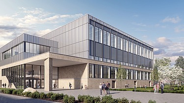 Visualisierung von einer Sporthalle. 