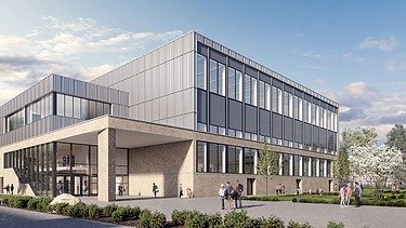 Visualisierung von einer Sporthalle. 