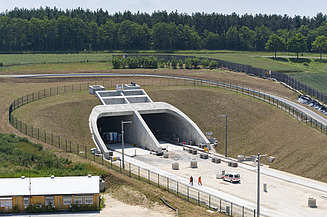 Luftaufnahme vom Albabstiegstunnel.  