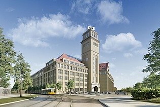 Visualisierung von Peter-Behrens-Bau in Berlin. 