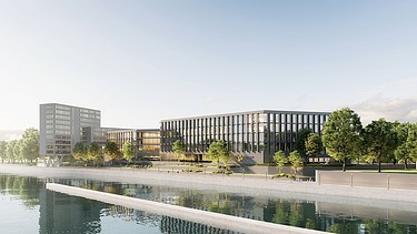 Visualisierung vom Erweiterungsneubau LRA Esslingen.