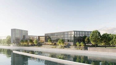 Visualisierung vom Erweiterungsneubau LRA Esslingen.