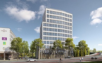 Visualisierung von einem 45m hohen Businesstower. 