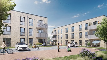 Visualisierung von Wohnraum in Neumünster. 