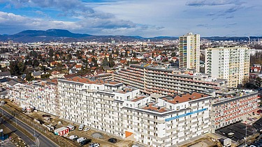 Luftaufnahme vom Quartier 4 in Graz