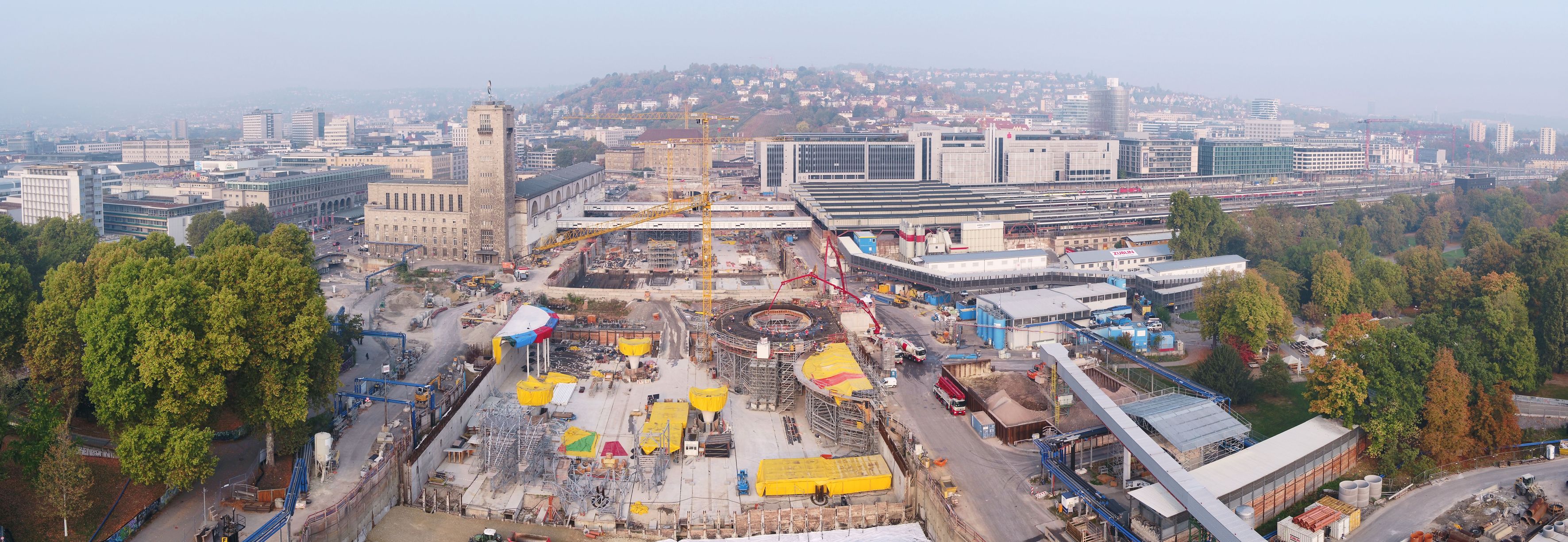 Luftaufnahme Baustelle Tiefbahnhof.
