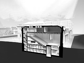 Photo shows the architectural design for the future venue