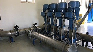 Photo shows some pumping stations