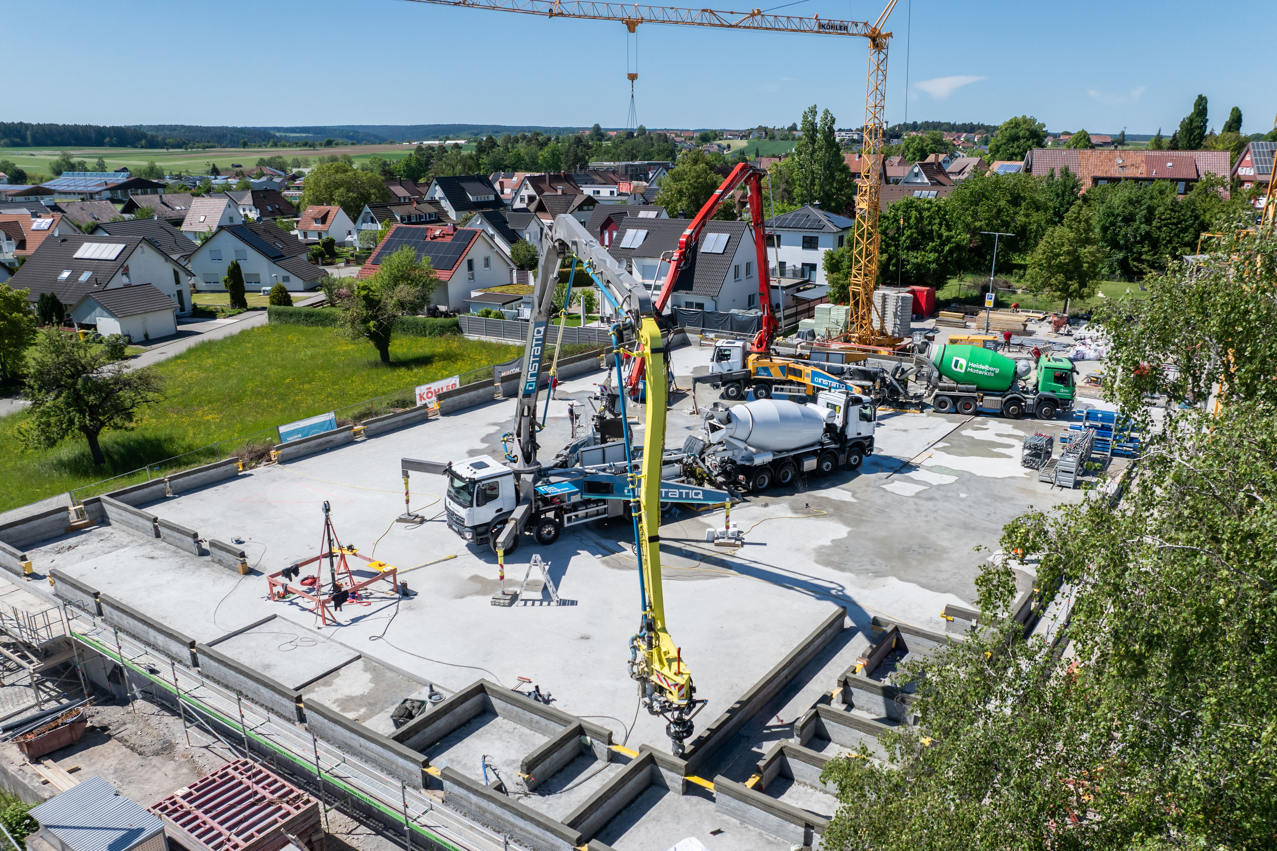 Vogelperspektive der Baustelle