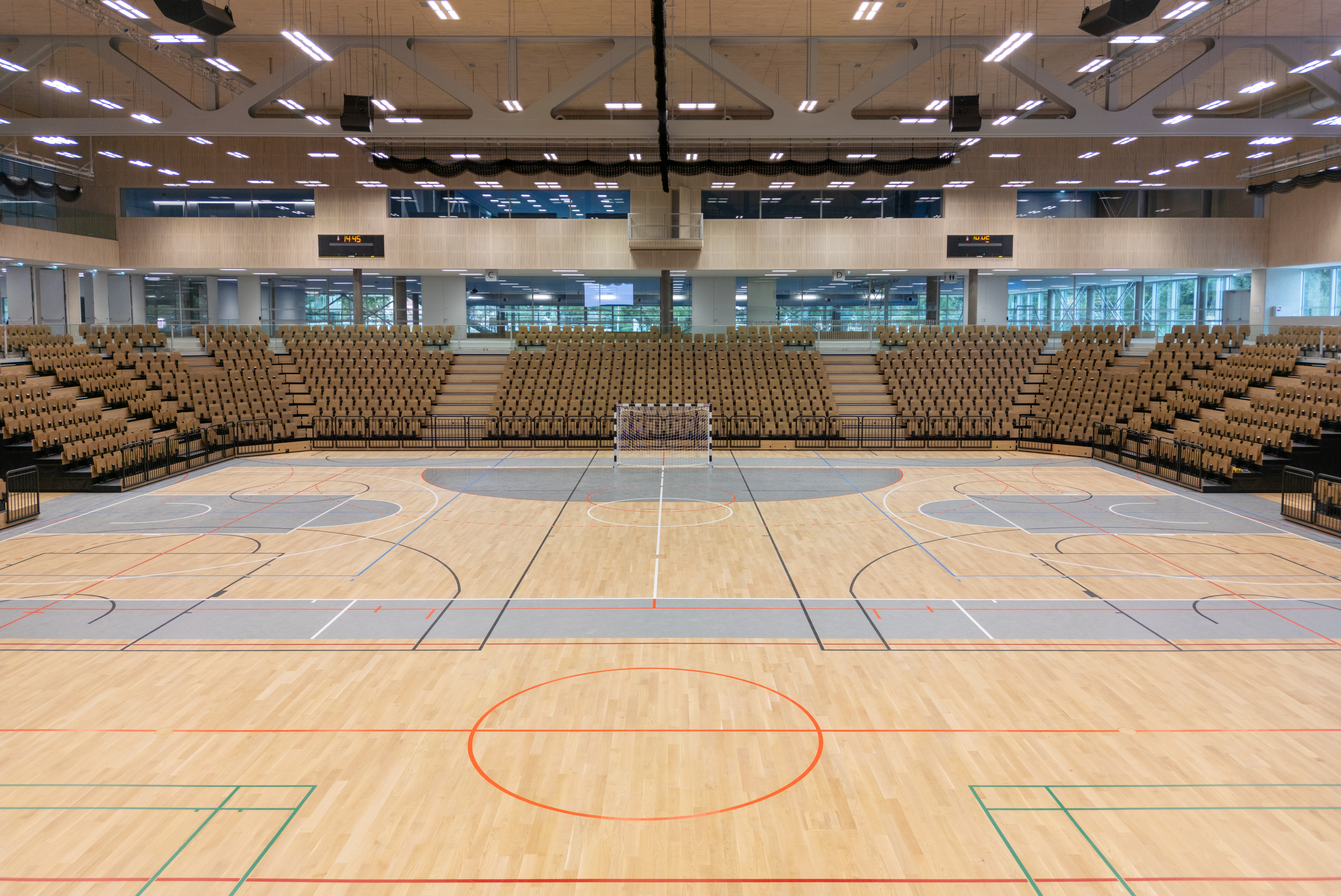 Foto der Ballsporthalle in der neuen Sport Arena Wien