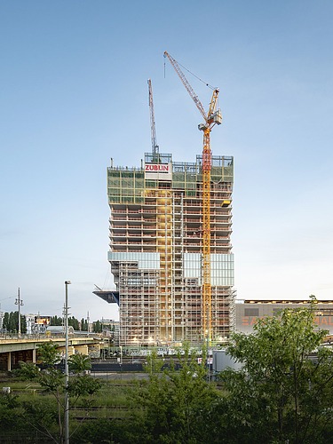 Foto vom Bau des EDGE East Side.