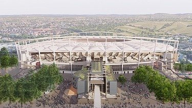 Visualisierungen der Mercedes Benz Arena.  