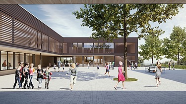 Visualisierung von der Schule am Hang Frankfurt am Main. 