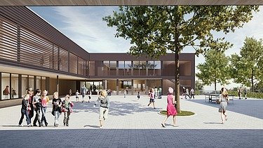 Visualisierung von der Schule am Hang Frankfurt am Main. 