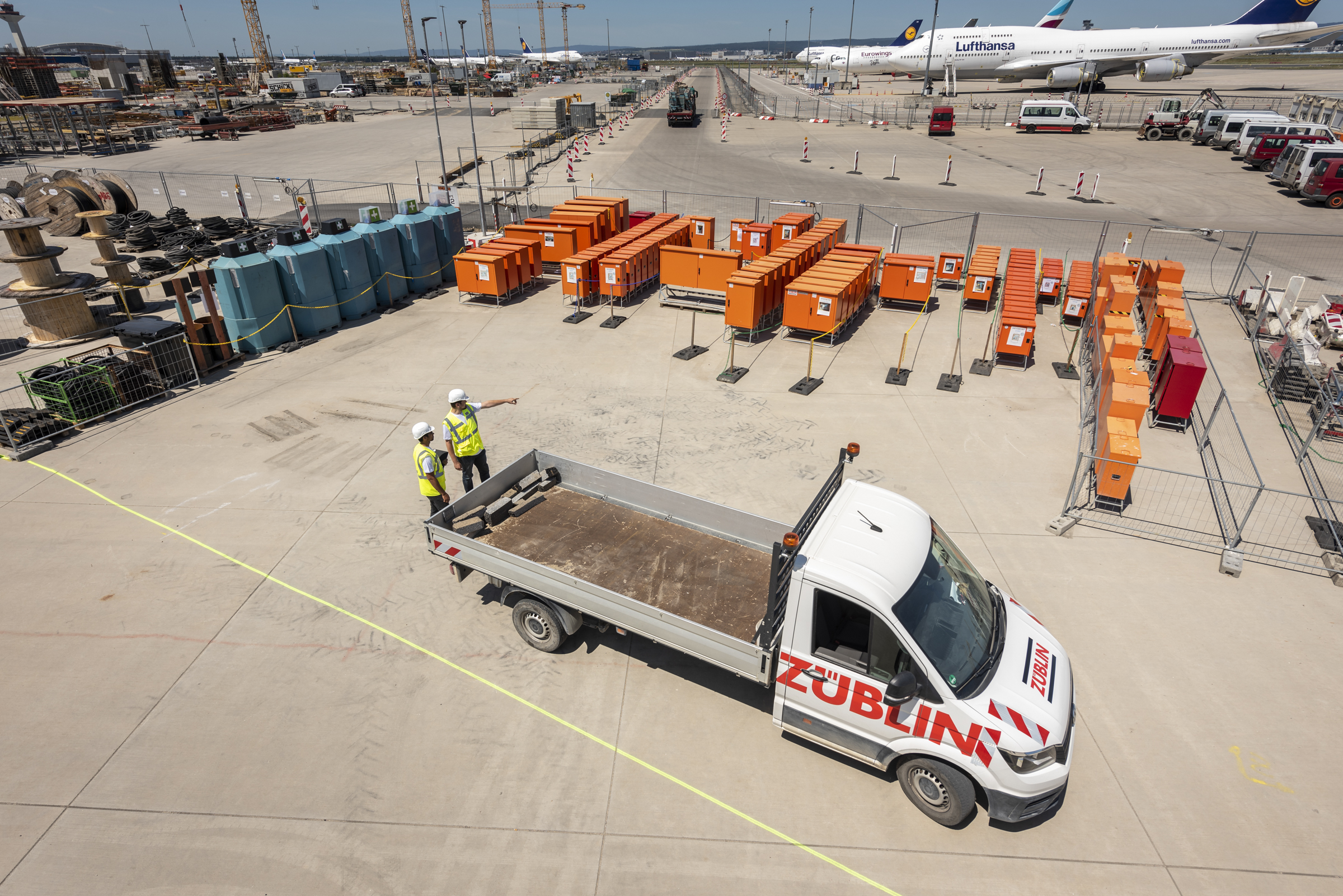 Foto vom Ausbau Flughafen in Frankfurt.