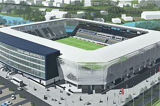 Visualisierung vom Stadion des FC Carl Zeiss Jena.