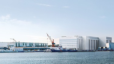 Foto von der Skyline in Kiel. 
