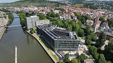 Bird's eye view of an office building