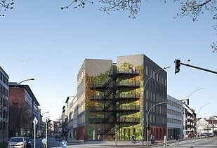 Visualisierung vom Hamburger Dom, es befindet sich direkt an der Straße. 