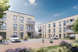 Visualisierung von Wohnraum in Neumünster. 
